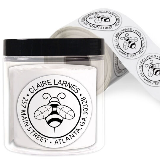 Bumble Bee Round Address Labels